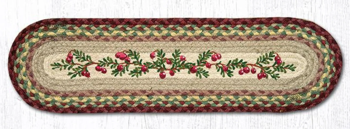 Earth Rugs Rustic Cranberries Oval Stair Tread – Lodge & Farmhouse Decor 27"x8.25"
