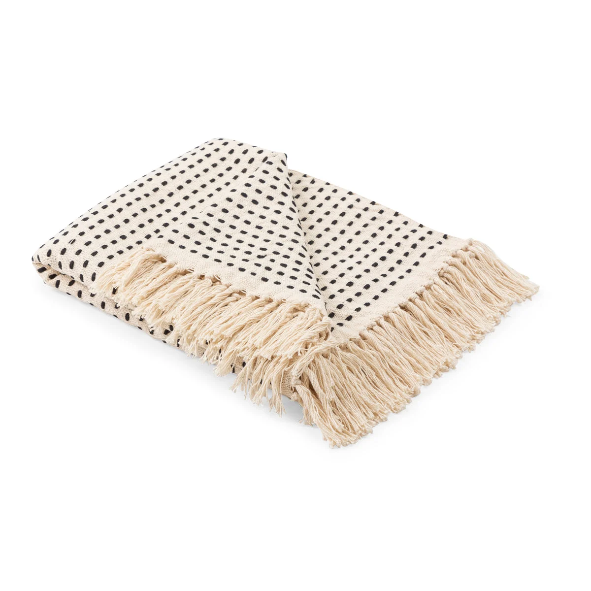 Imax Worldwide Home Udine Black Dash Handwoven Throw Blanket