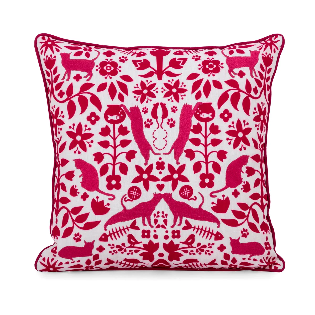 IMAX Worldwide Home Otomi Cat Pillow 16 x 16
