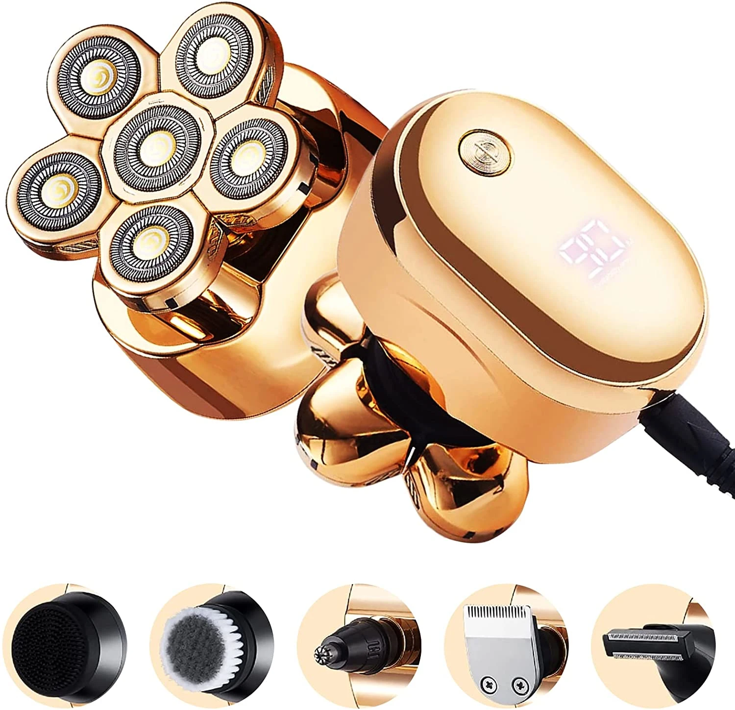 5 Core Nice Head Shavers for Men, Wet and Dry Electric Razor for Men, Rechargeable Electric Shavers Trimmer, Head Shaver Clippers Cordless Rotary Shaver Grooming Waterproof SHV 6 G