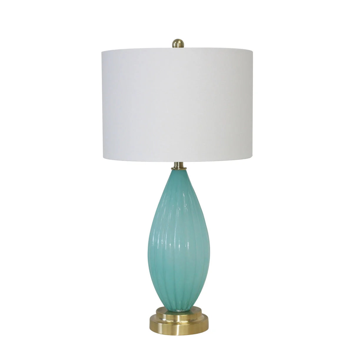 Sagebrook Home Glass 31`` Grooved Table Lamp, Turquoise