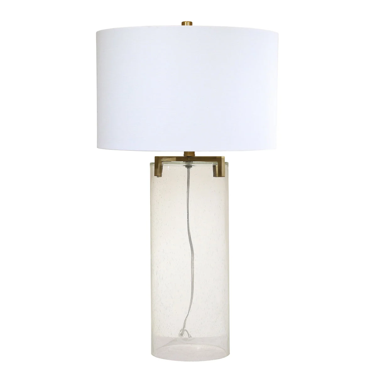 Sagebrook Home Seeded Glass 29`` Cylinder Tablelamp, Clear