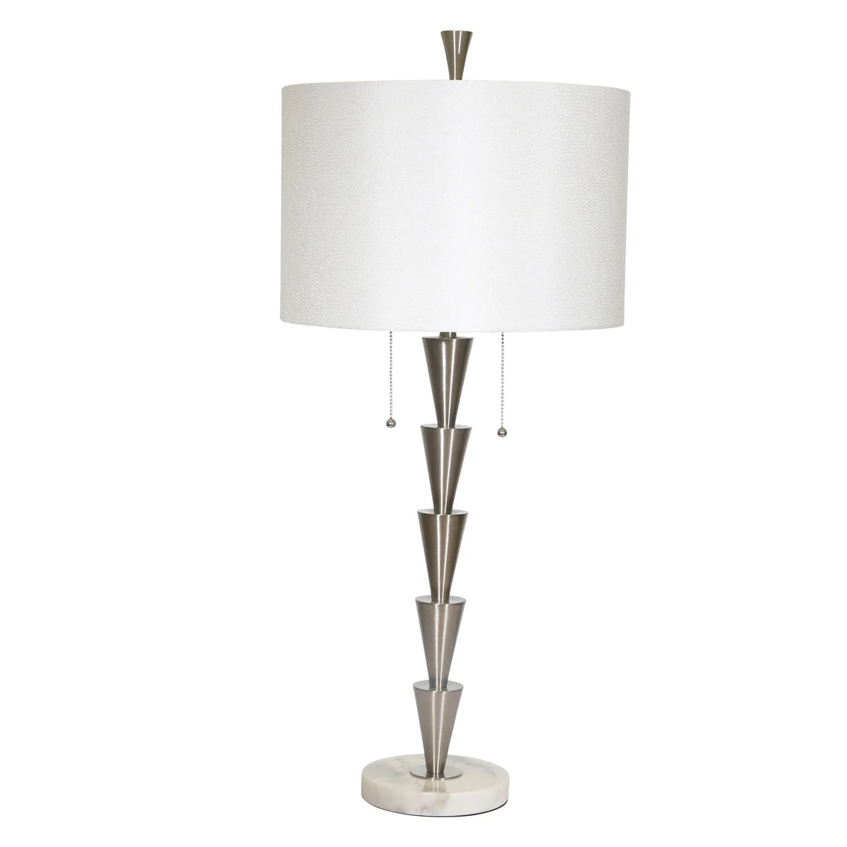 Sagebrook Home Metal 34`` Stacked Cones Table Lamp, Silver