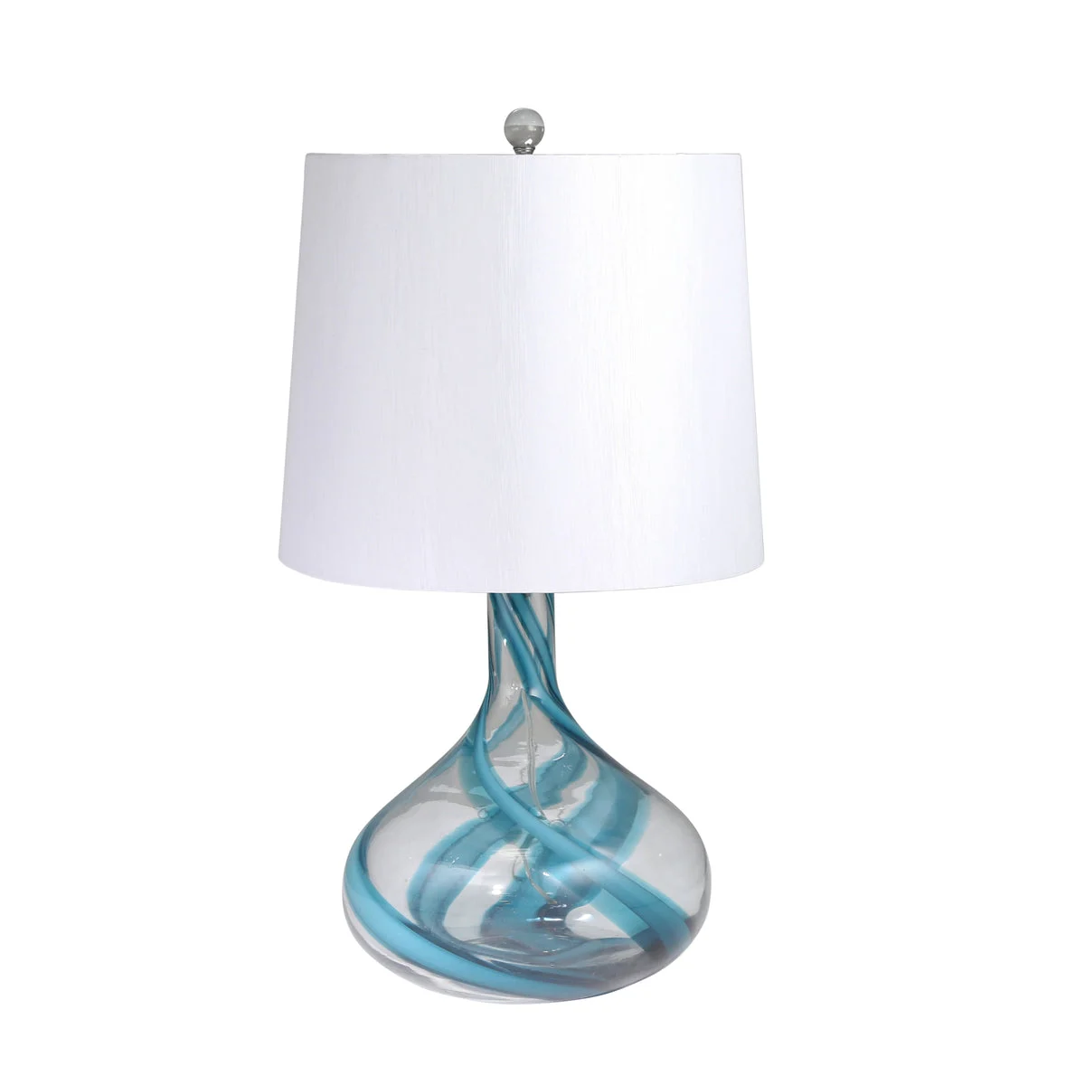 Sagebrook Home 50177 30" Art Glass Table Lamp, Clear/Blue