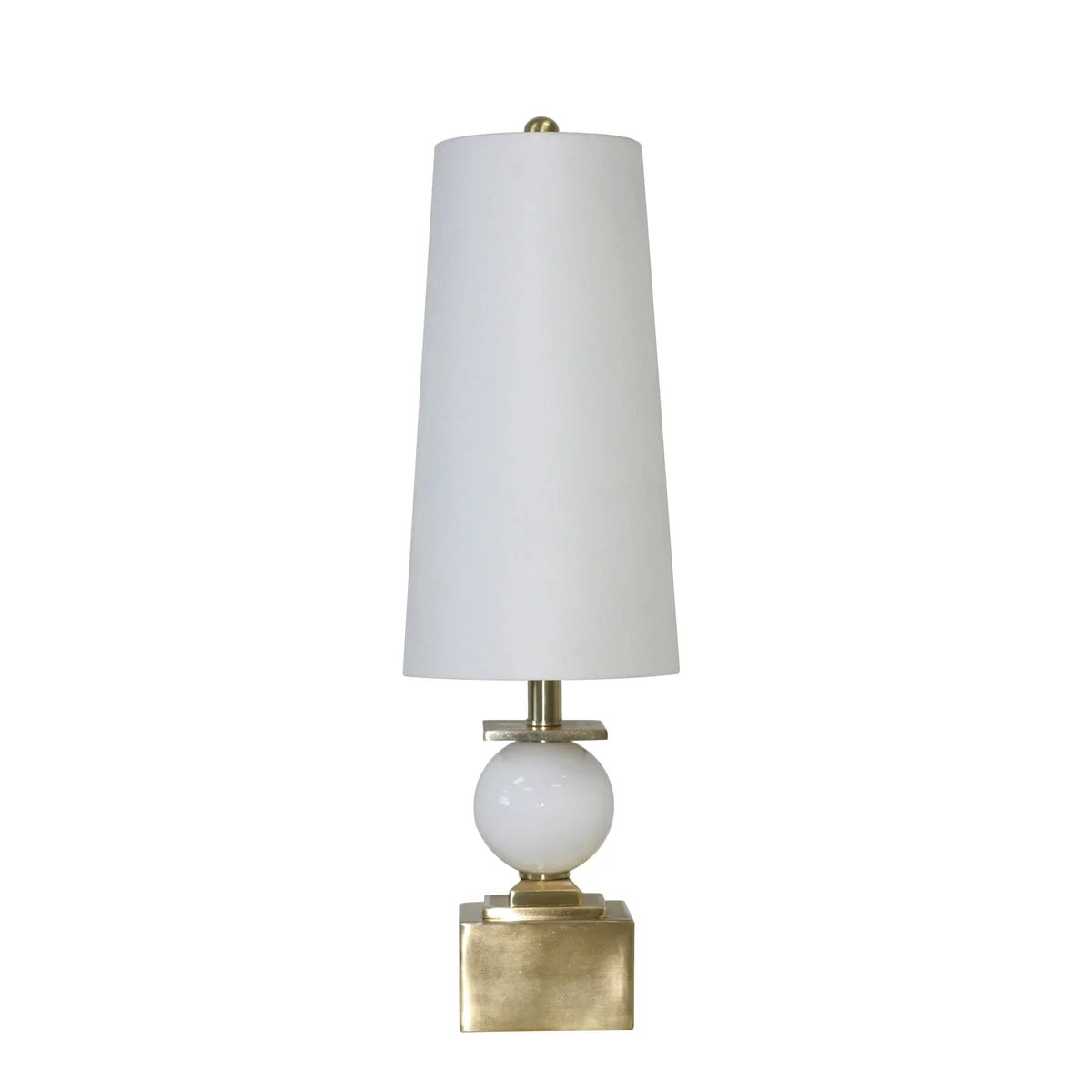 Sagebrook Home Metal/Glass 27`` Ball Lamp, Gold/White
