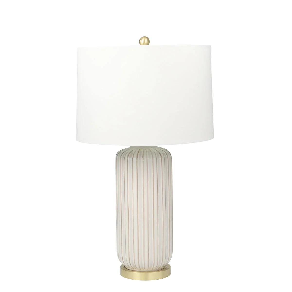 Sagebrook Home 50204-01 29" Ceramic Fluted Column Table Lamp, Cream