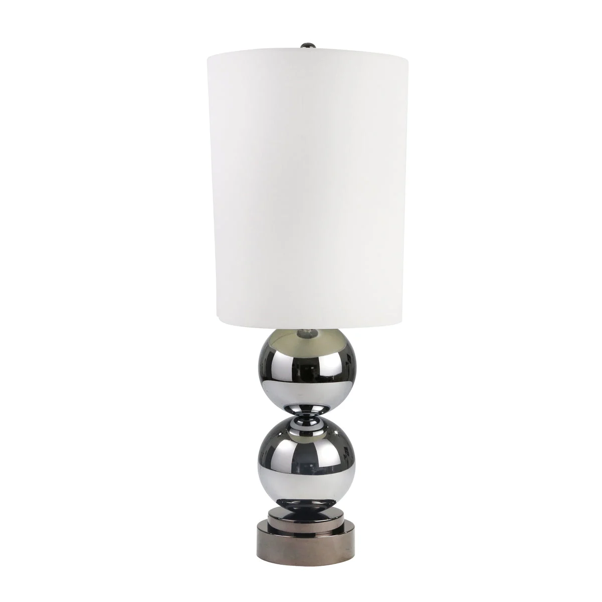 Sagebrook Home Glass 36`` Double Ball Table Lamp, Silver