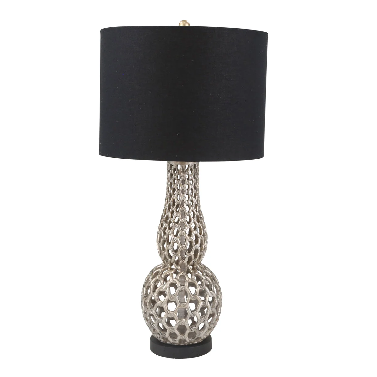 Sagebrook Home Polyresin 31`` Basket Weave Table Lamp, Silver