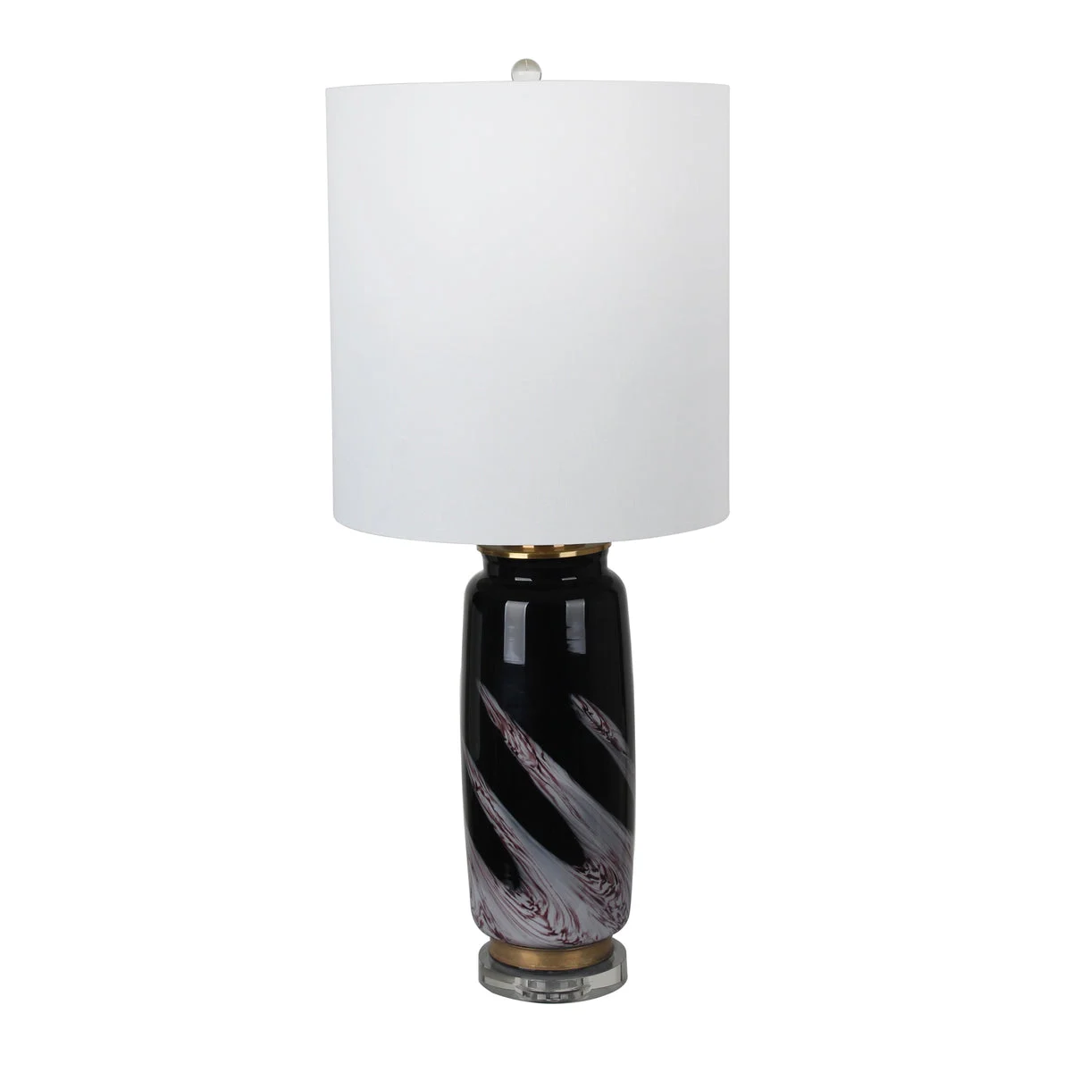 Sagebrook Home Glass 36`` Table Lamp, Black/Purple Mix