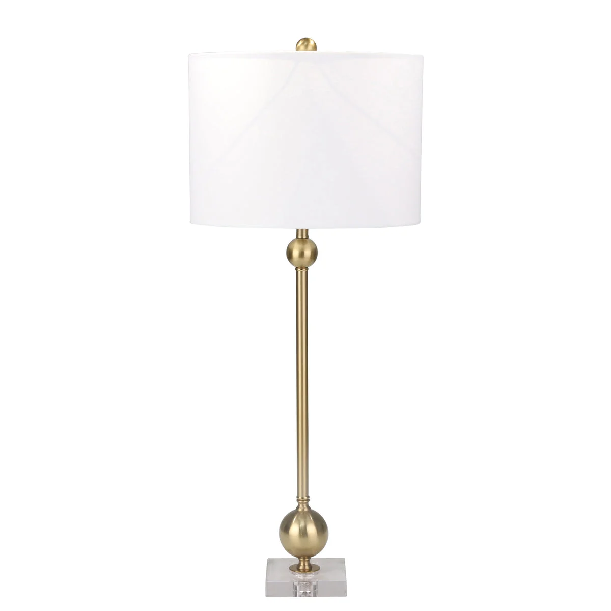 Sagebrook Home Metal 35`` Crystal Base Table Lamp, Gold - Kd
