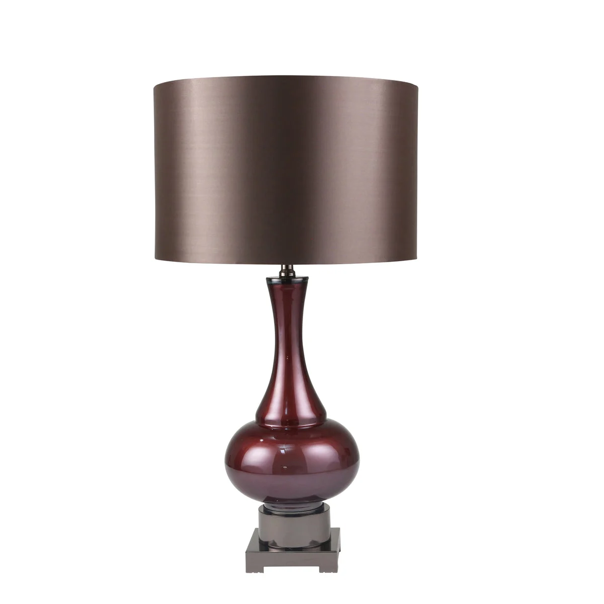 Sagebrook Home 50381 31" Glass Genie Bottle Table Lamp, Burgundy