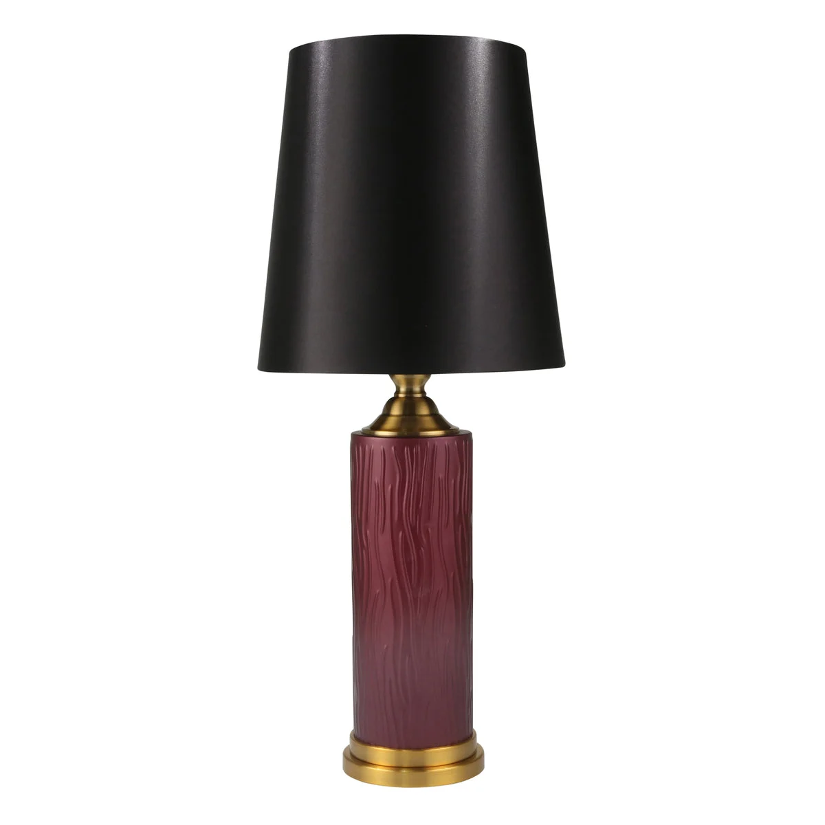 Sagebrook Home Glass 35`` Cylinder Table Lamp,Burgundy