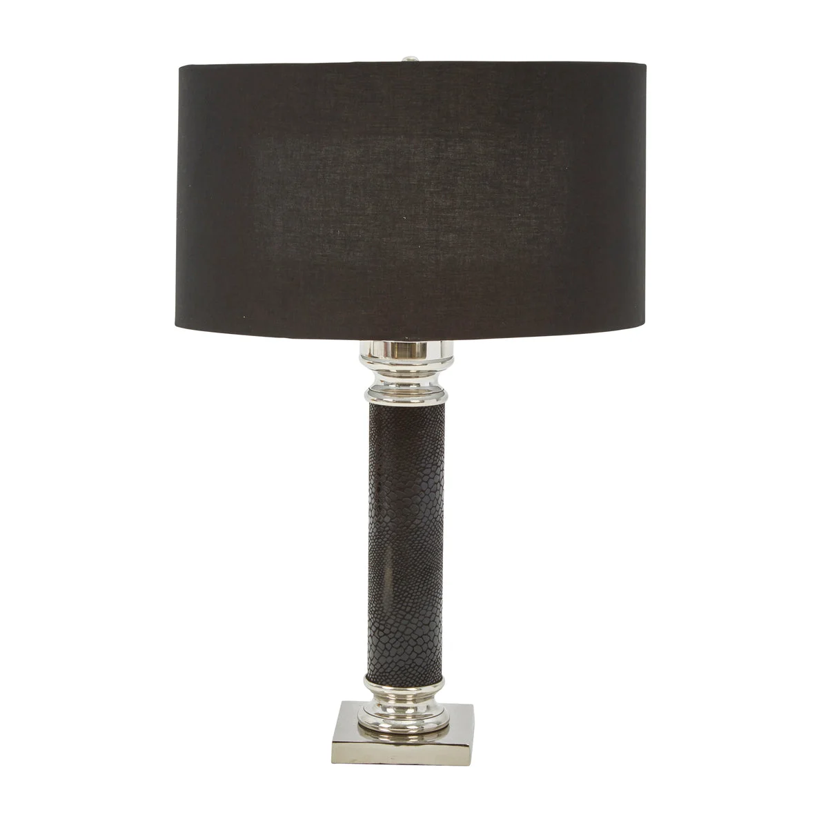 Sagebrook Home Aluminum 21`` Snakeskin Table Lamp, Black/Silver