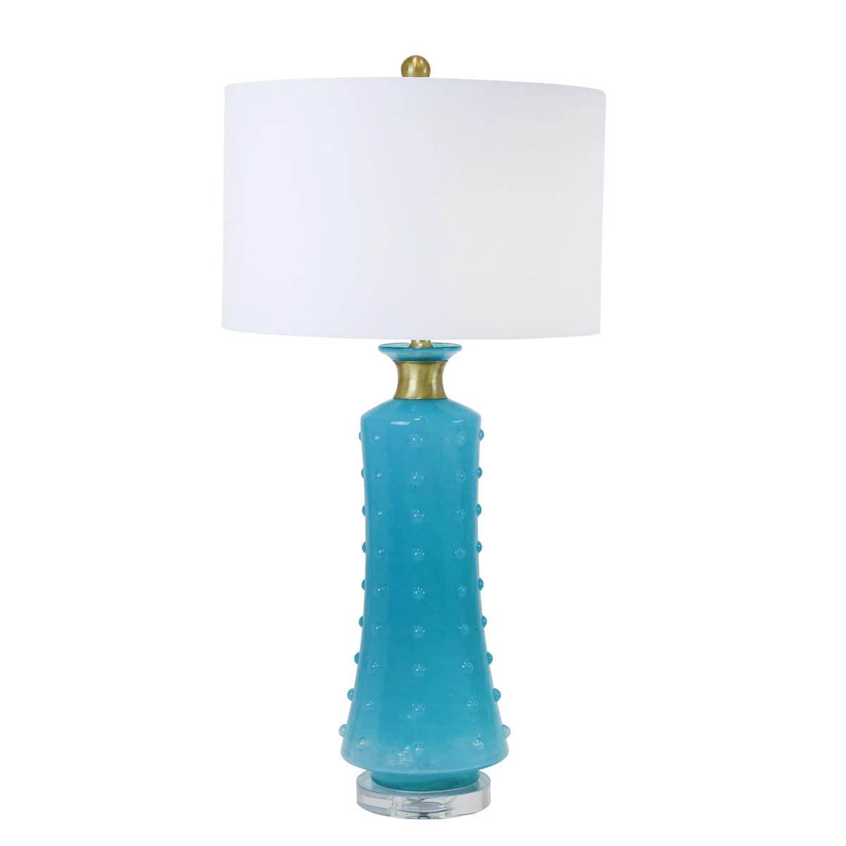 Sagebrook Home Glass 32`` Table Lamp, Turquoise