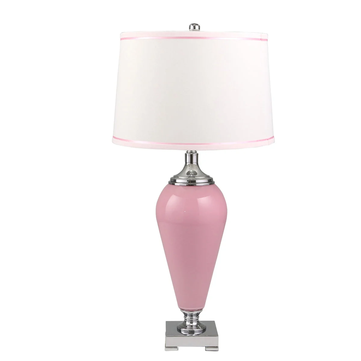 Sagebrook Home Glass 33`` Table Lamp, Pink/Silver