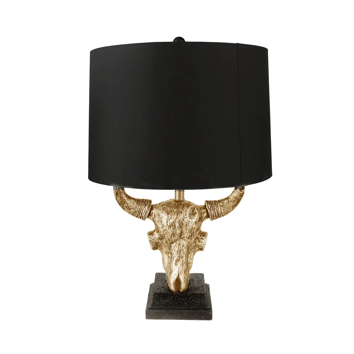 Sagebrook Home Polyresin 27`` Ox Skull Table Lamp, Gold