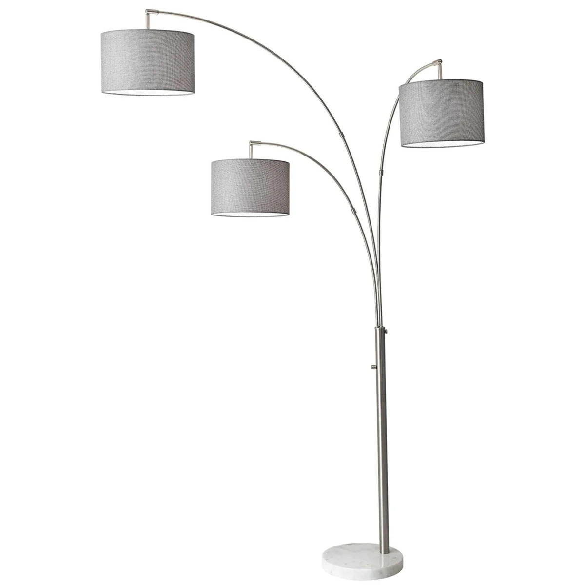 Sagebrook Home Metal 82`` Three Arm Arc Floorlamp W/ Marble Base,