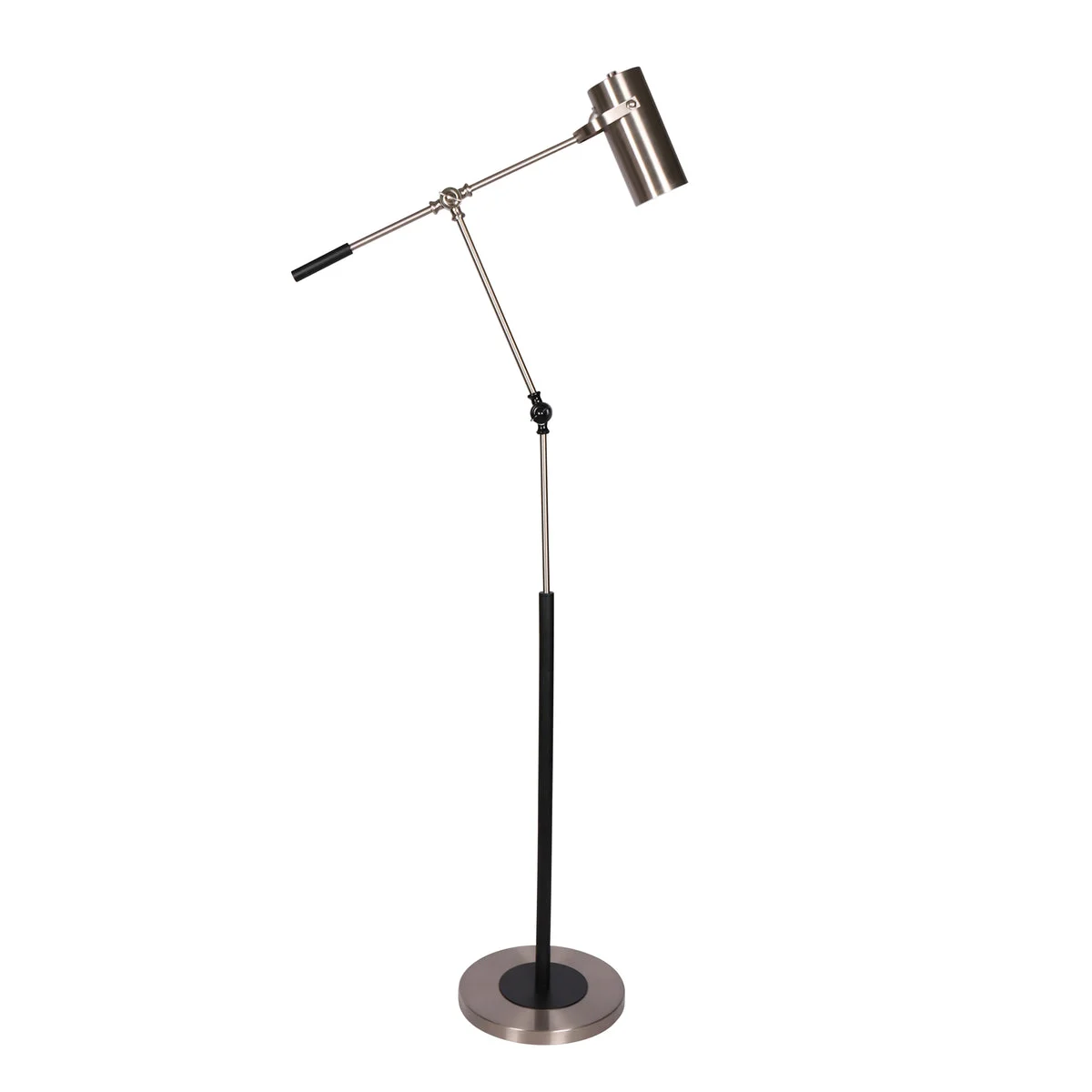Sagebrook Home 50513 58" Metal Swing Arm Floor Lamp, Silver/Black Kd