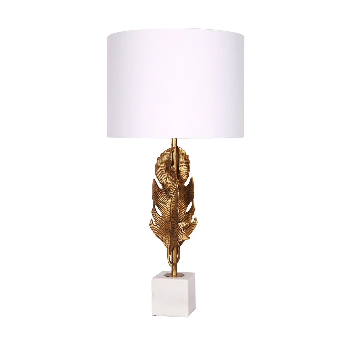 Sagebrook Home Resin 30`` Leaf Table Lamp W/ Marble Base, Gold