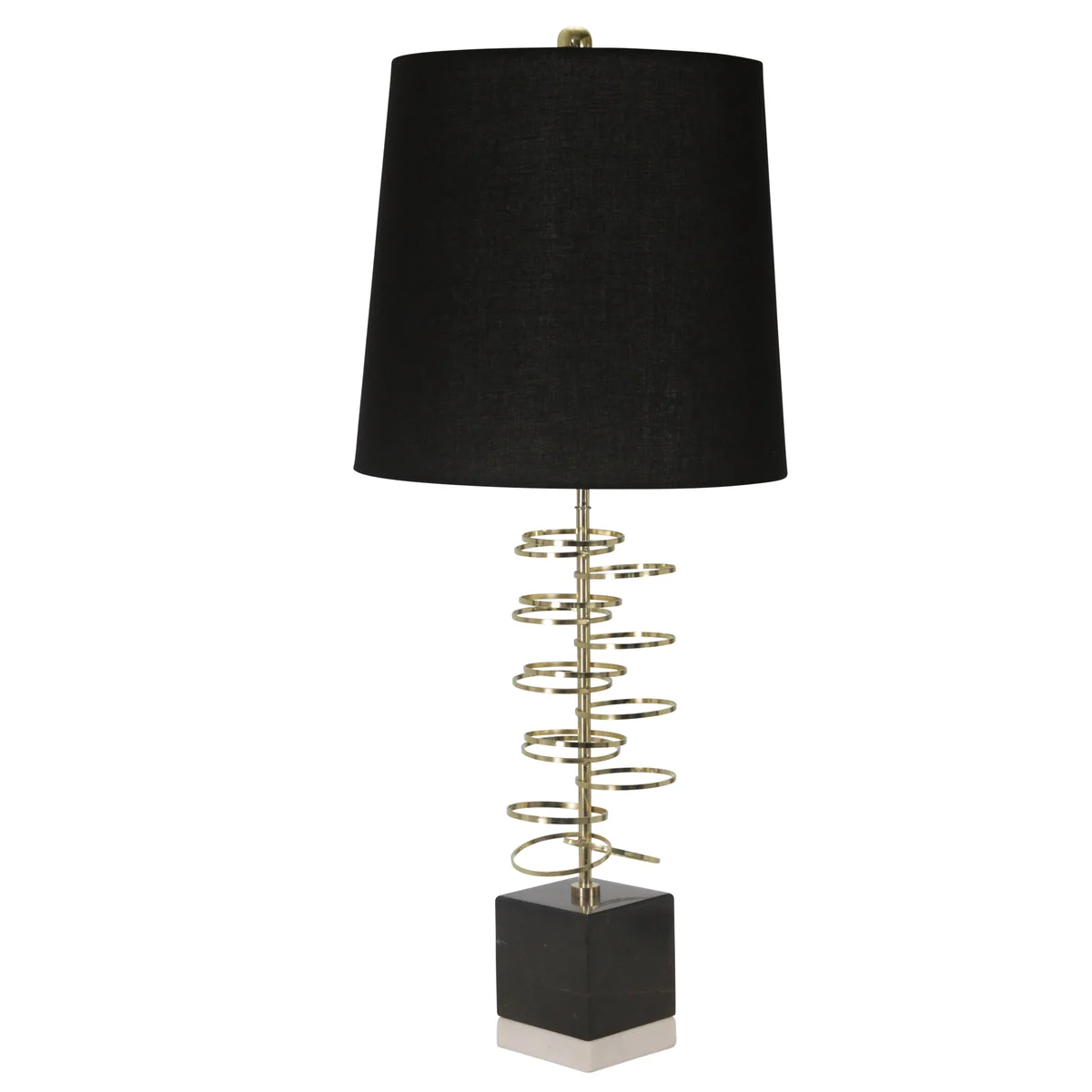 Sagebrook Home Metal 34.5`` Hoops Table Lamp W/ Marble Base, Gold