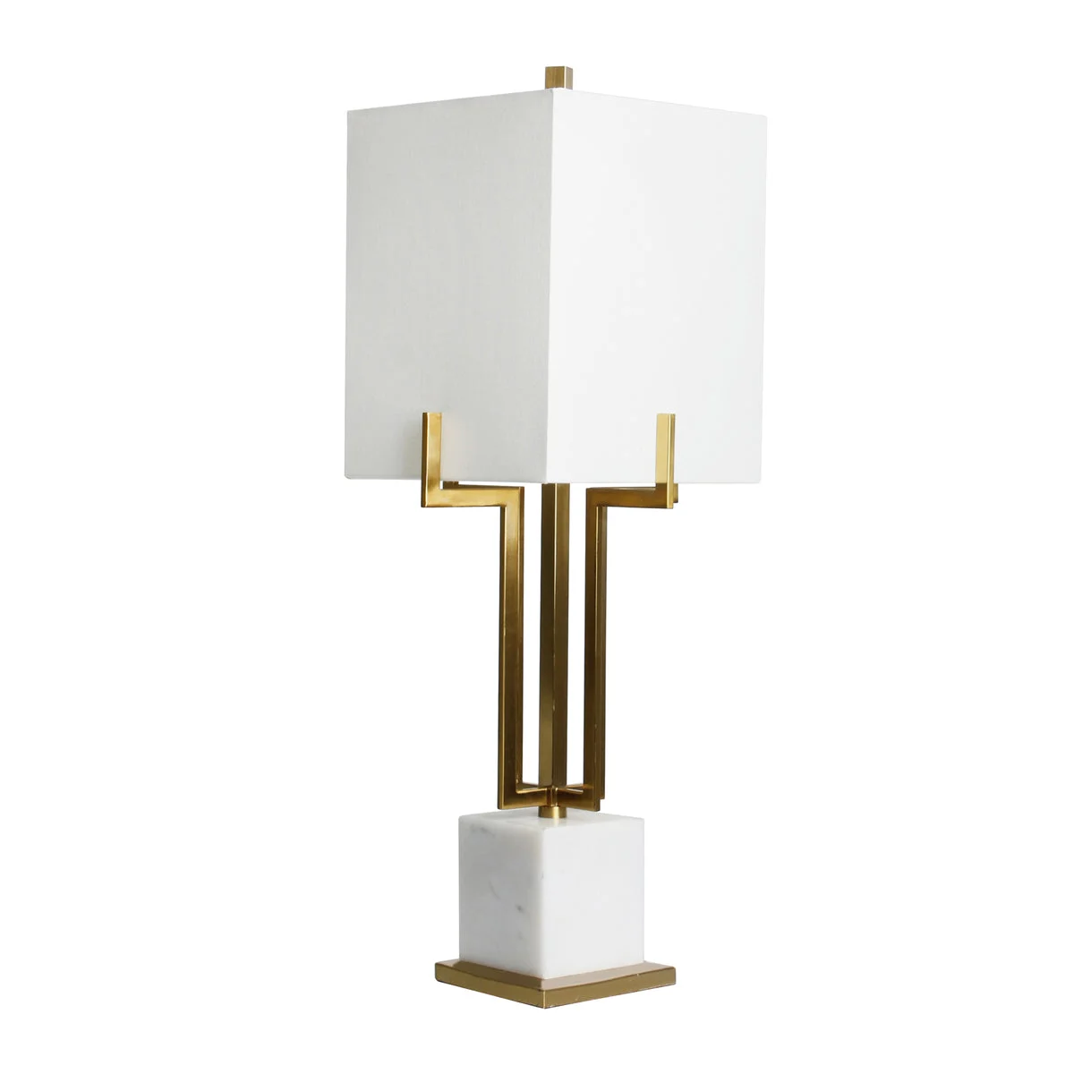 Sagebrook Home Metal 32`` Table Lamp With White Marble Base, Gold