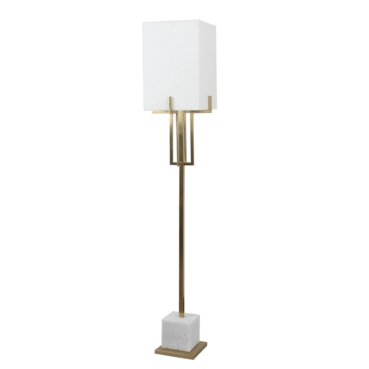 Sagebrook Home Metal 65`` Floor Lamp With White Marble Base, Gold
