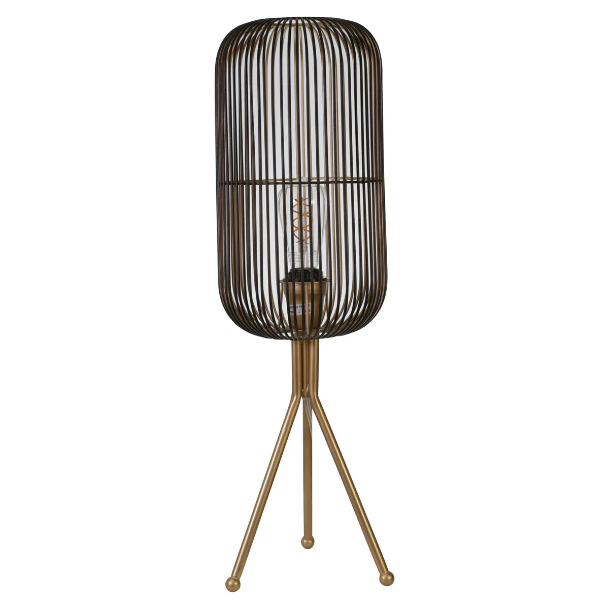 Sagebrook Home Metal 27`` Oval Shaped Grid Lamp, Gold