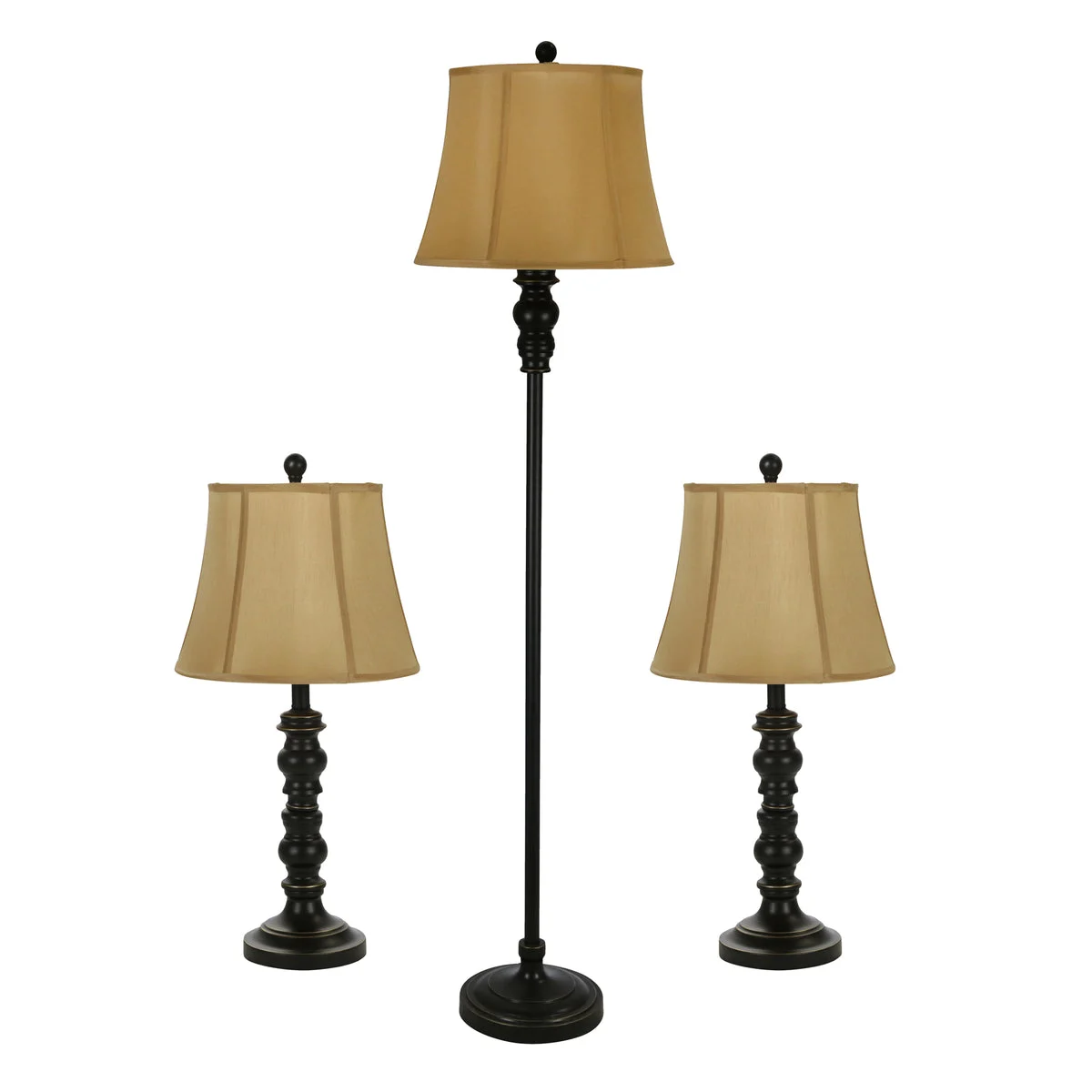Sagebrook Home Set of 3 Metal 58/25`` Table And Floor Lamps, Bronze
