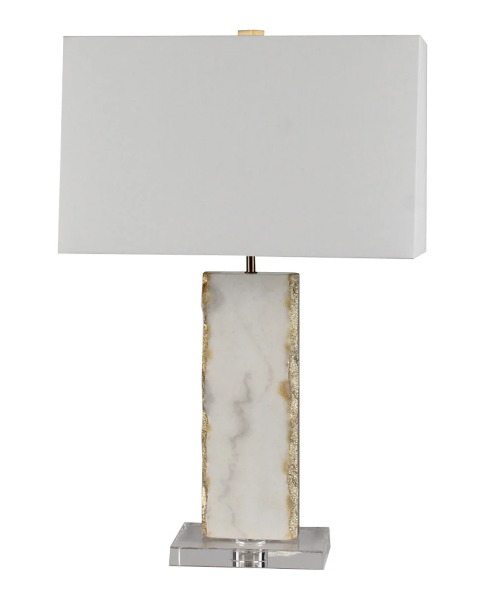 Sagebrook Home Marble 28`` Table Lamp W/Crystal Base, Gray/Gold