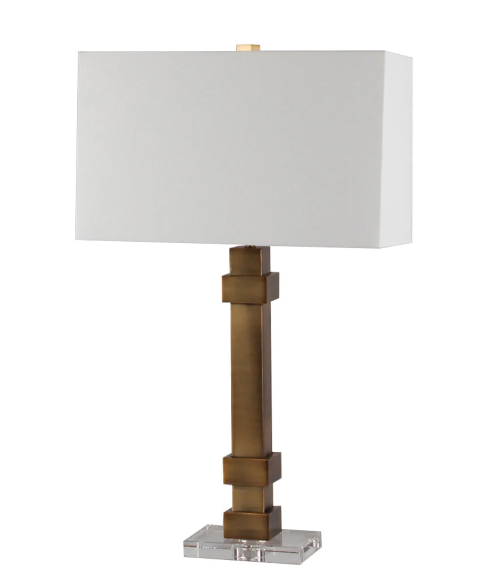 Sagebrook Home Metal 28`` Post Table Lamp W/Crystal Base, Gold