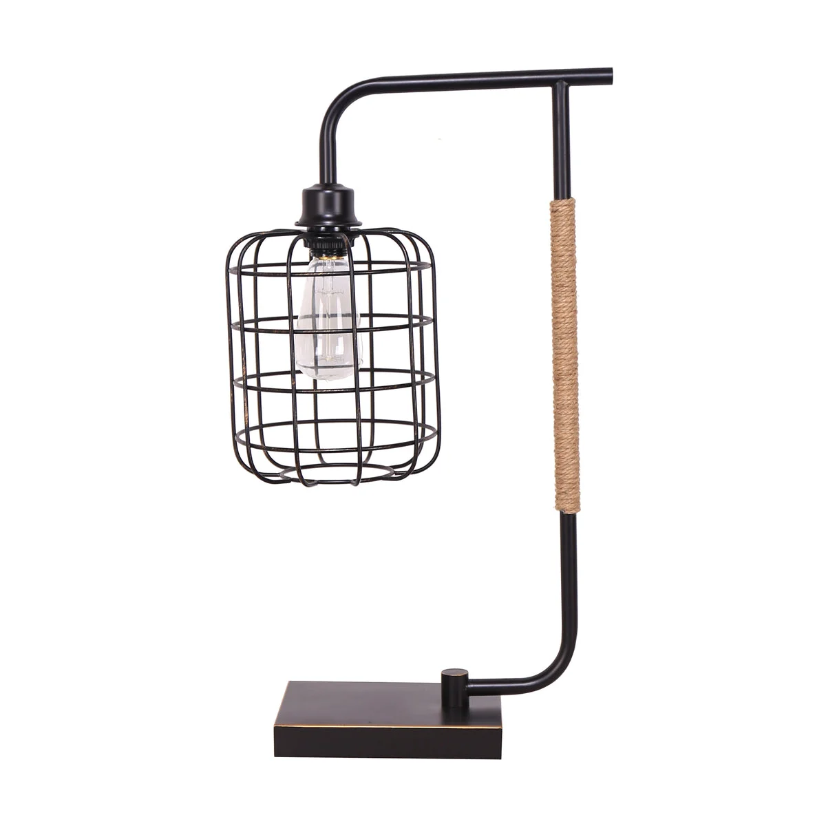 Sagebrook Home 50602 22" Metal Task Lamp with Cage Shade, Black - Kd