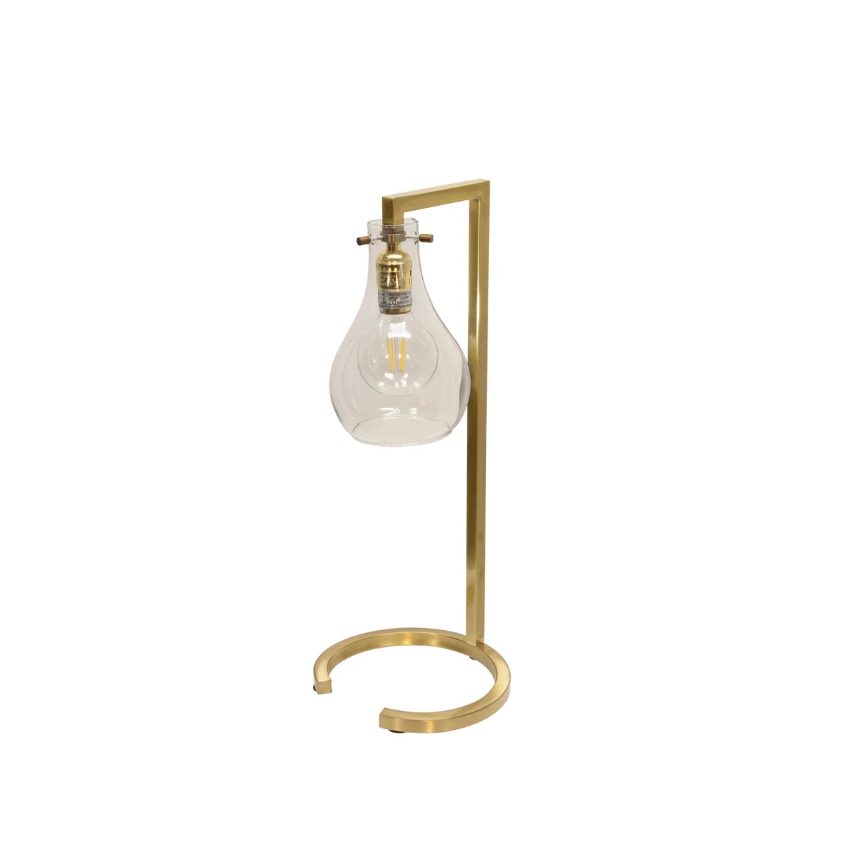 Sagebrook Home Metal 18`` Table Lamp W/Glass Shade, Gold
