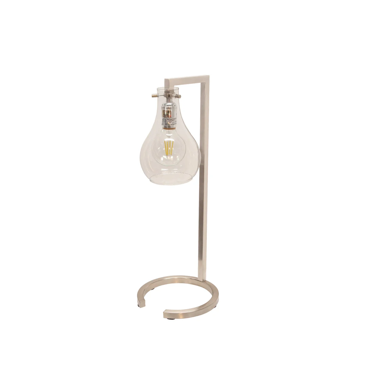 Sagebrook Home Metal 18`` Table Lamp W/Glass Shade, Silver
