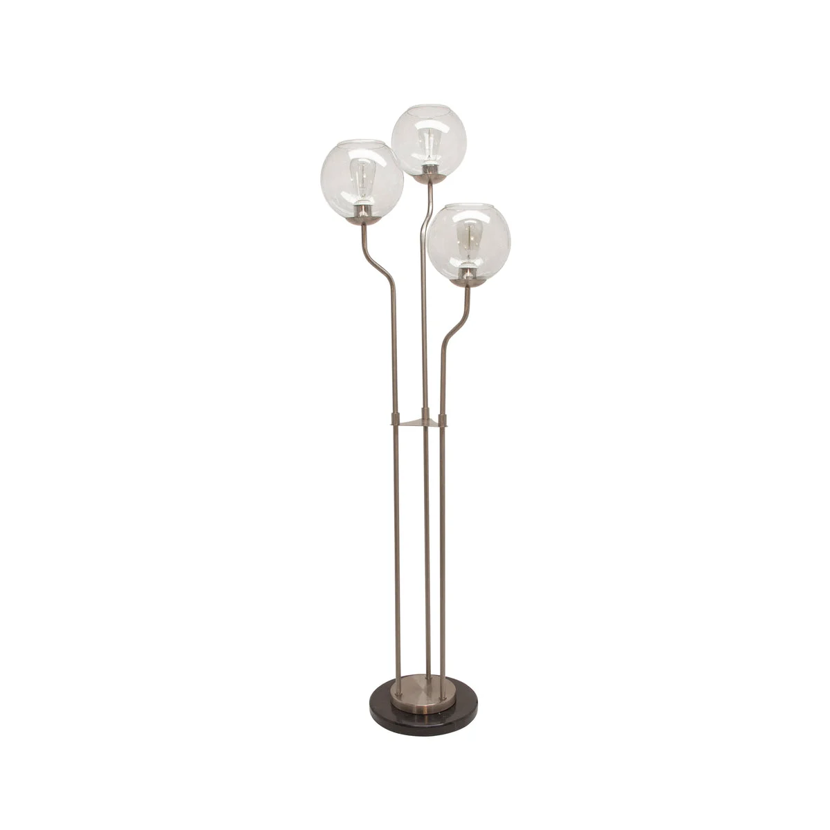 Sagebrook Home Metal/Marble 53`` 3 Light Floor Lamp, Silver - Kd