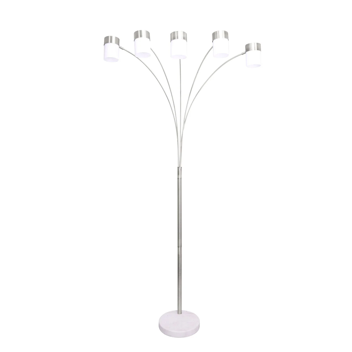 Sagebrook Home 50607 81" Metal/Marble 5 Light Floor Lamp Tree, Silver Kd
