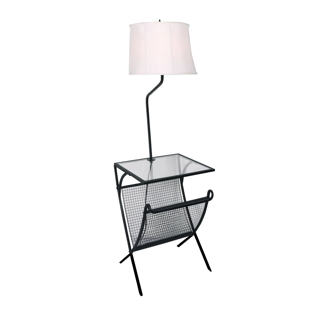 Sagebrook Home Metal 60`` End Table Floor Lamp, Black - Kd