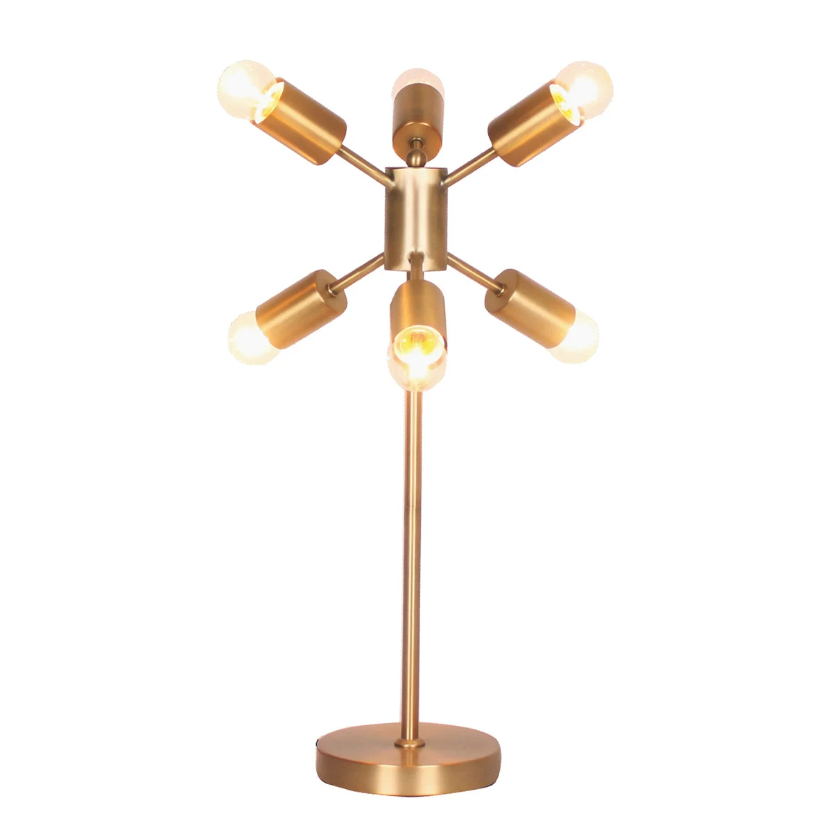 Sagebrook Home Metal 22`` 6 Light Table Lamp, Gold - Kd
