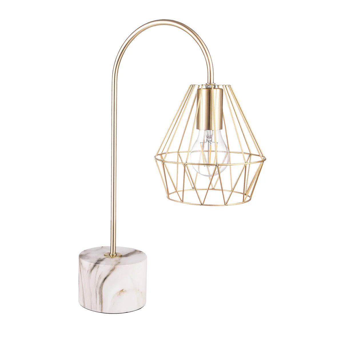Sagebrook Home Metal 18`` Table Lamp W/ Marble Base, Gold