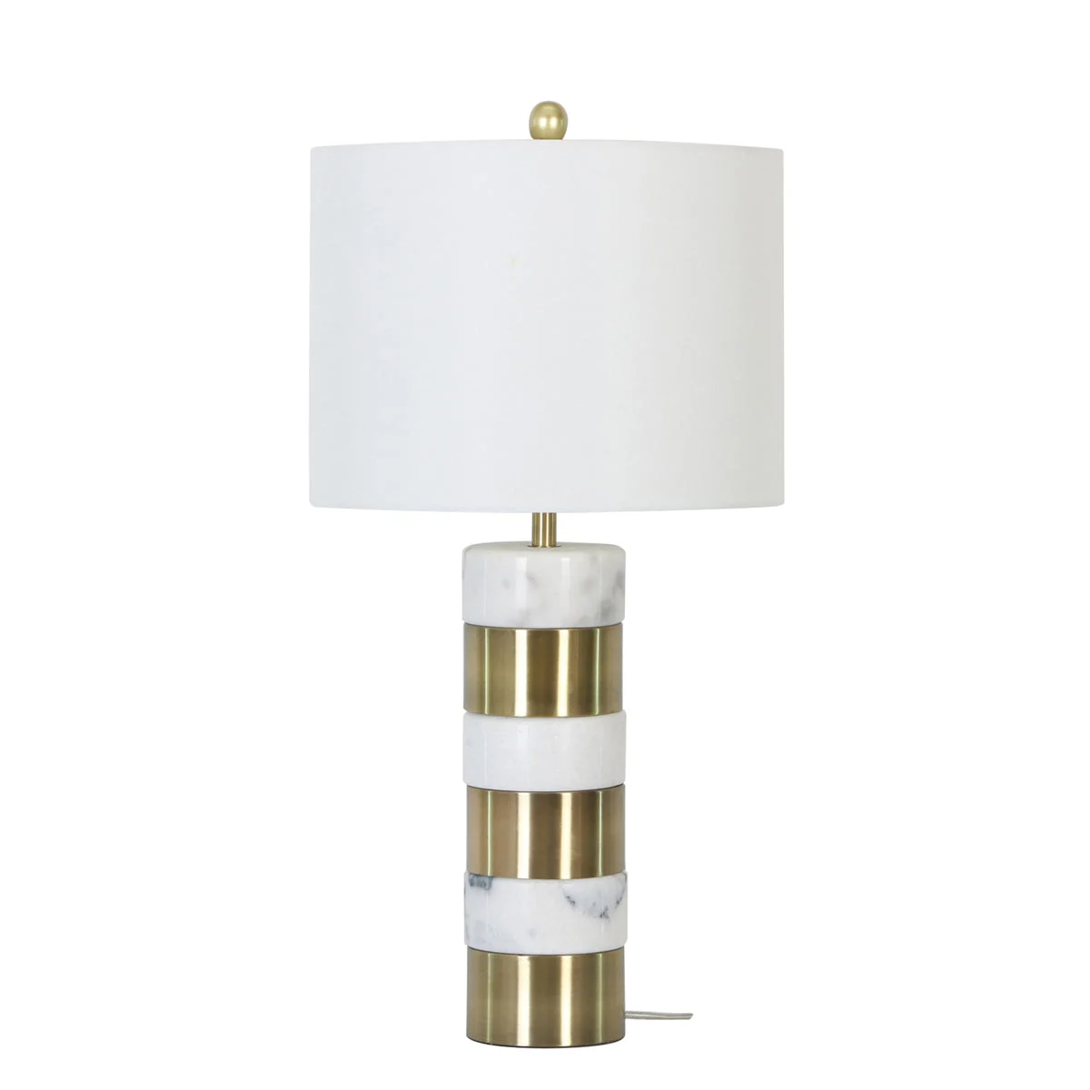Sagebrook Home Alabaster/Metal 27`` Table Lamp White/Gold