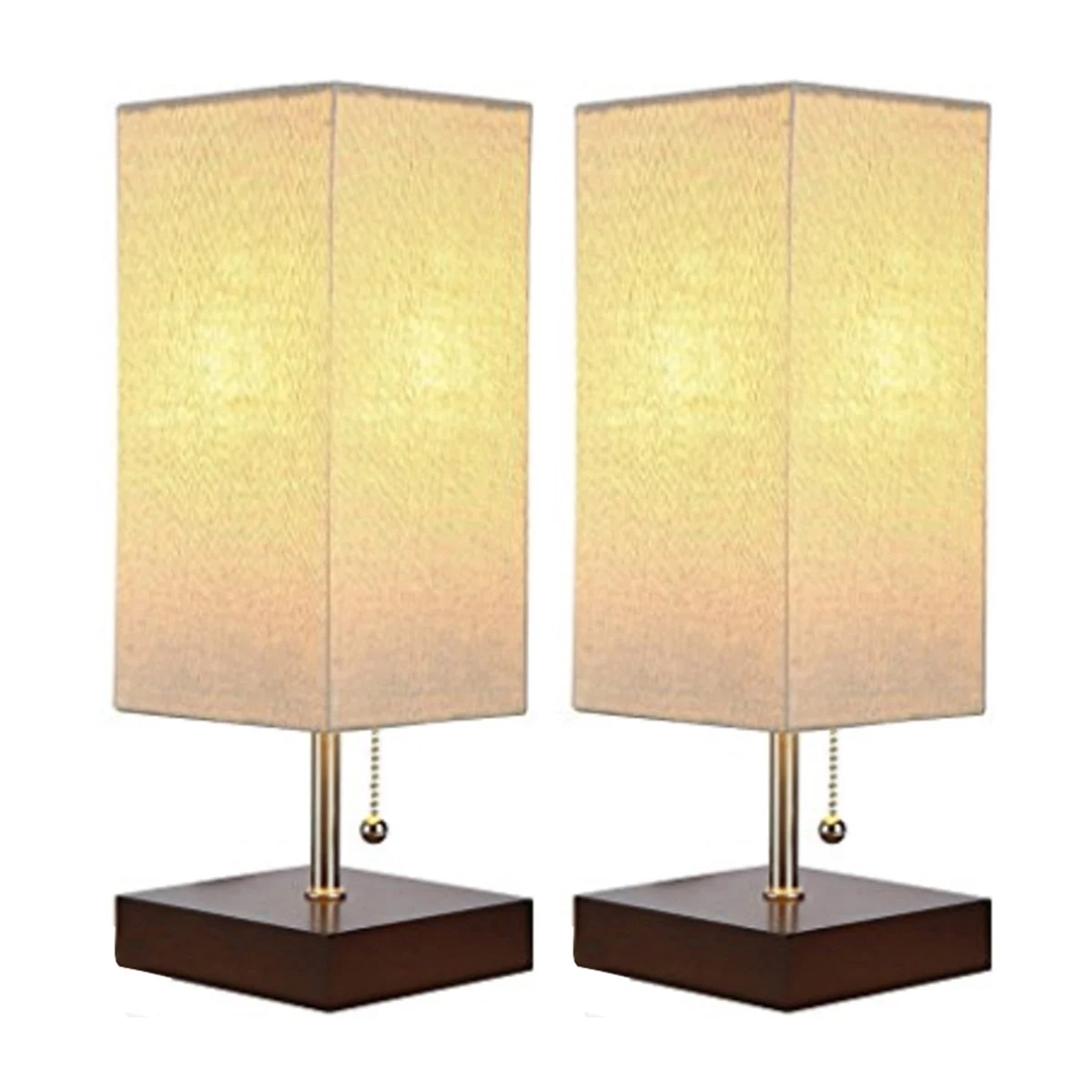 Sagebrook Home 50666 14" Wood Table Lamps, Brown, Set of 2