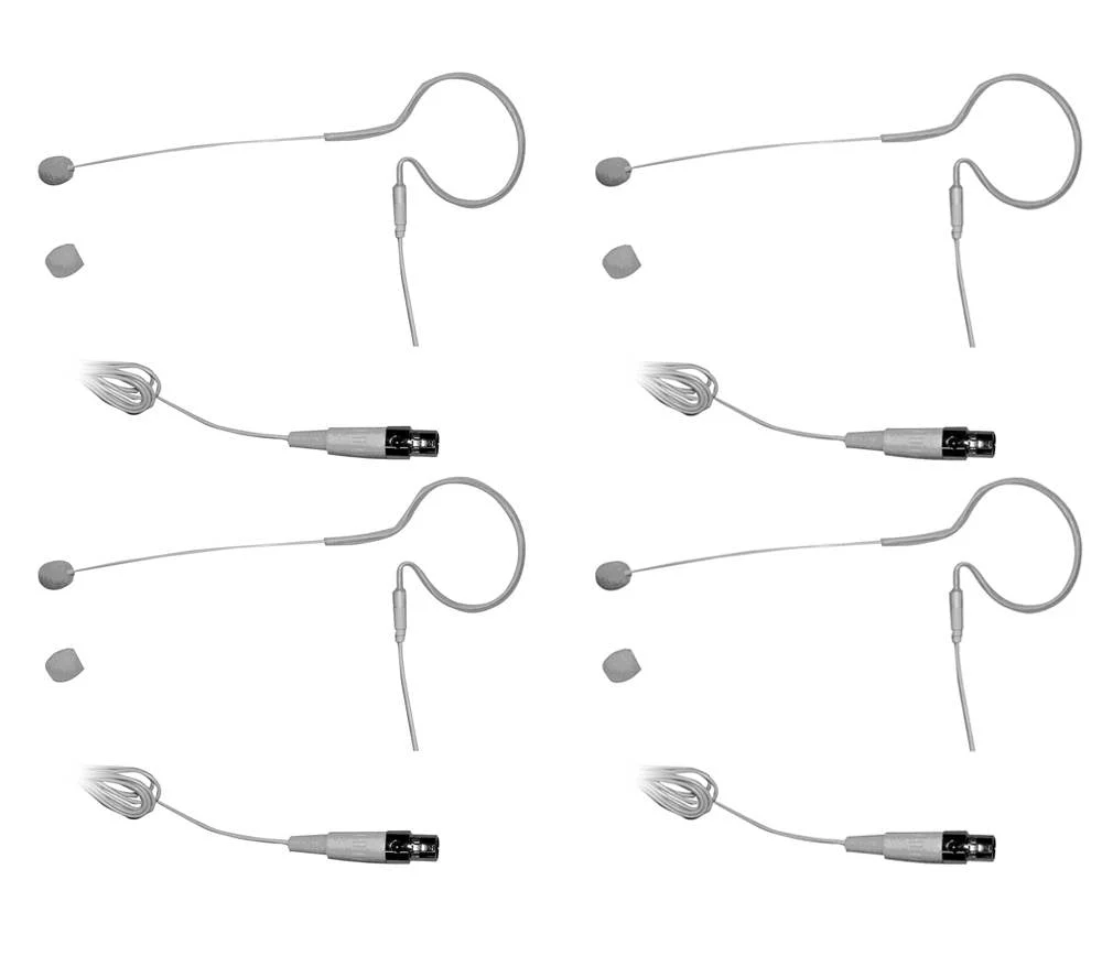 4) PYLE PMEMS10 In-Ear Mini XLR Omni-Directional Microphone Mic for Shure System