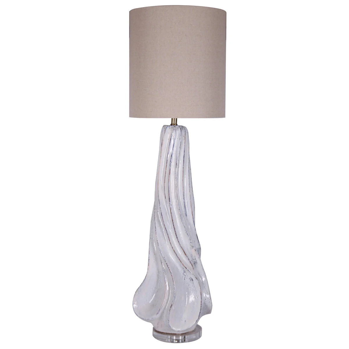 Sagebrook Home Ceramic 46.5`` Abstract Table Lamp, White