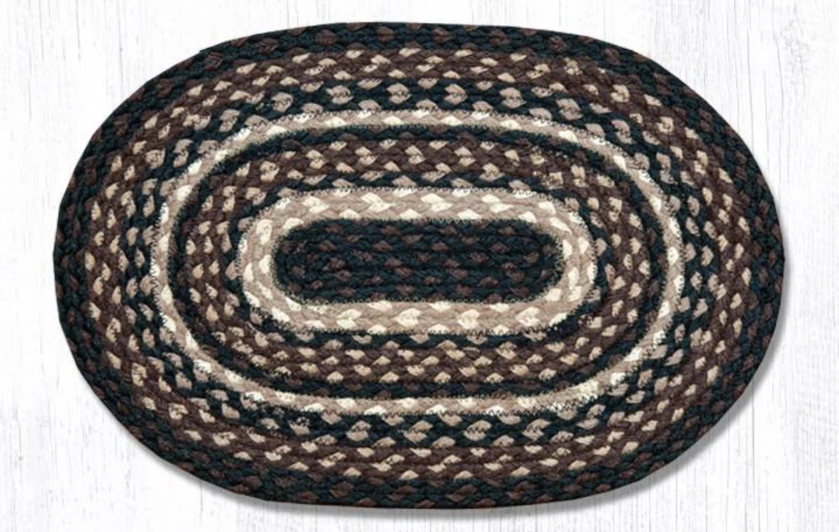 Earth Rugs Eco-Friendly Jute Placemat – Mocha/Frappuccino Braided Table Mat 13"x19"