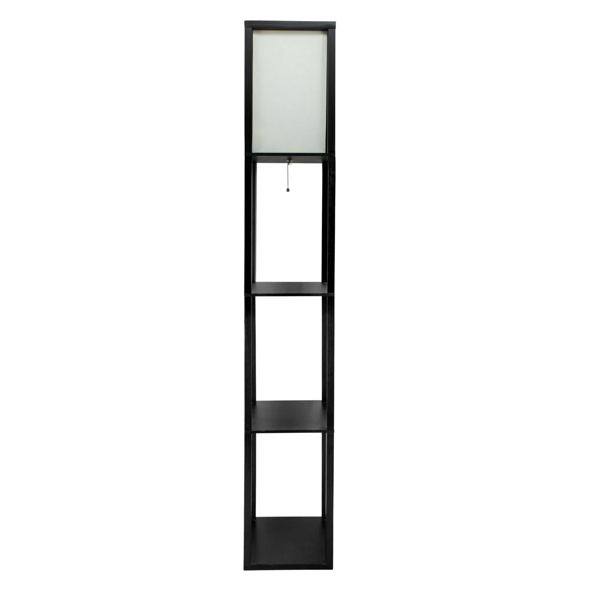 Sagebrook Home 52050 62.5" Wood Etagere / Floor Lamp, Black