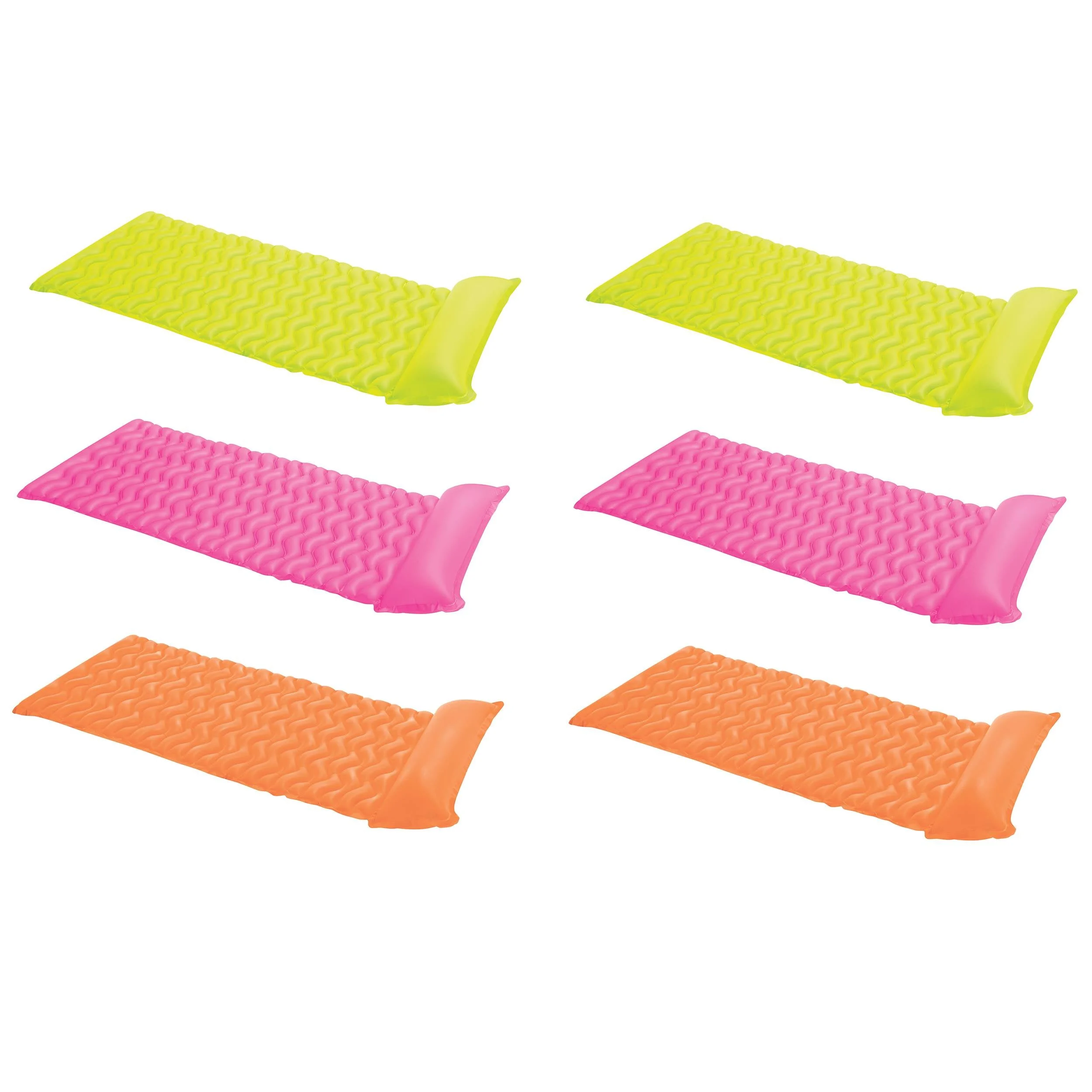 Intex Tote 'N Float Wave Mat Floating Pool Lounger with Headrest (6 Pack)