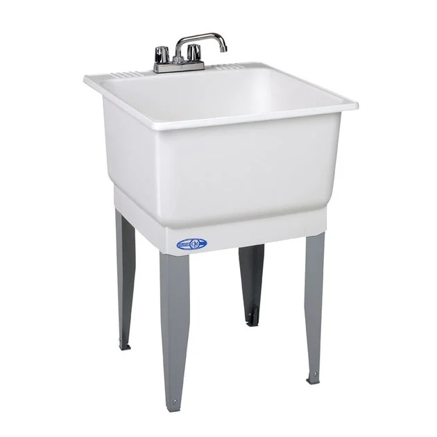 Utilatub 23"W x 25"D Floor-Mount Economy Laundry/Utility Tub Combo Pack