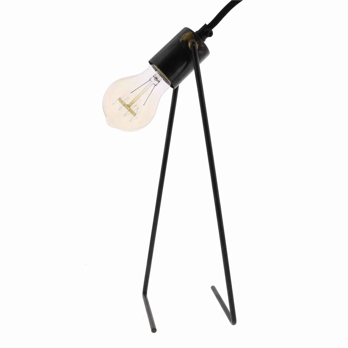 Benzara BM209758 Industrial Style Table Lamp with Dual L Base, Black