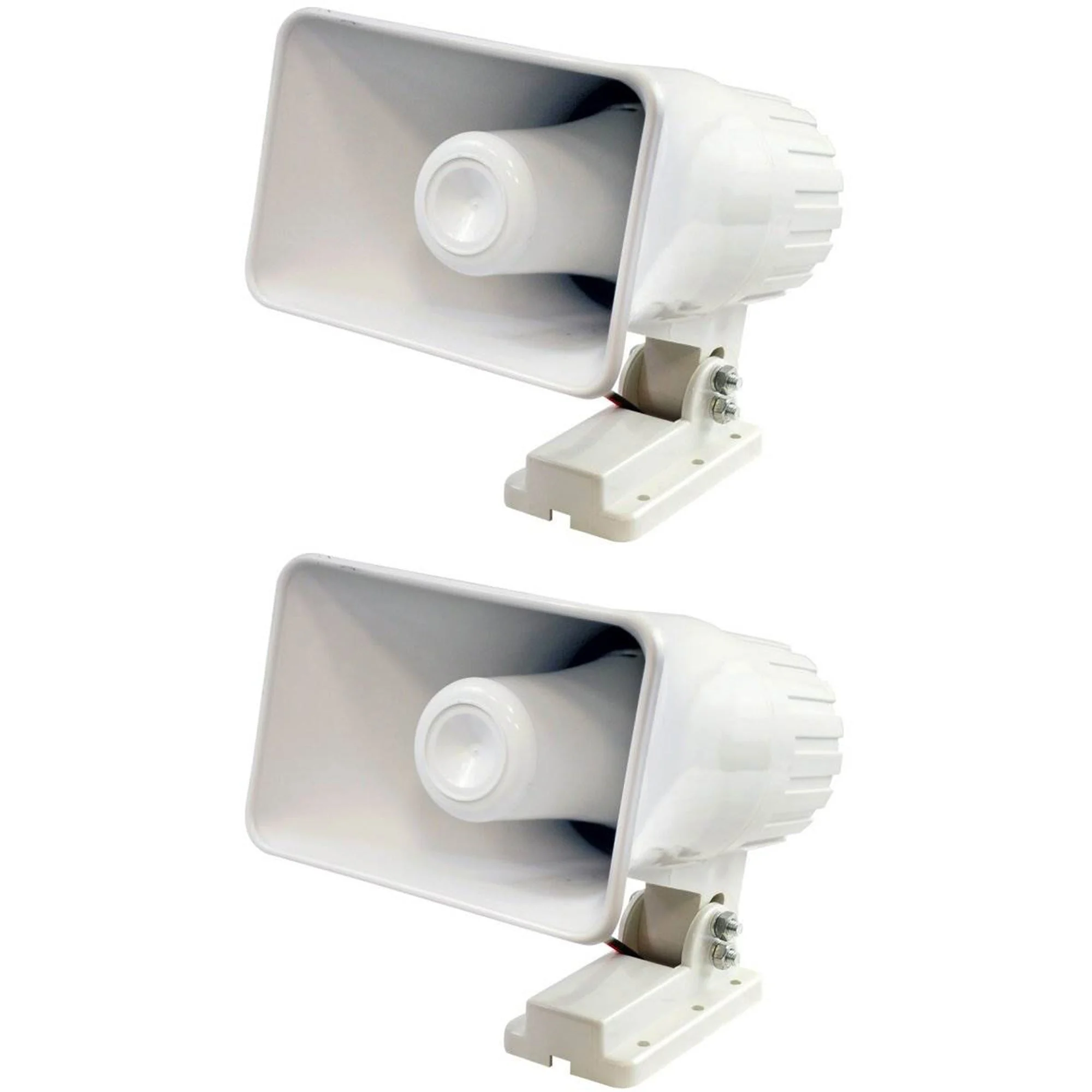 Pyle Pro 6" 50 Watts 8 Ohms Indoor and Outdoor PA Horn Speaker, White (2 Pack)