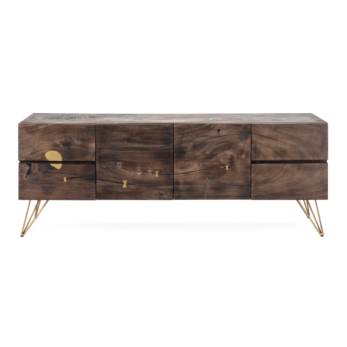 IMAX Worldwide Home Contemplar Sugar Wood and Brass Sideboard