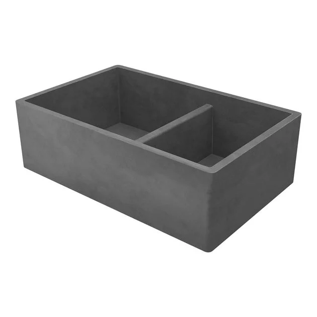 Farmhouse 33" Double Bowl NativeStone Apron-Front Kitchen Sink
